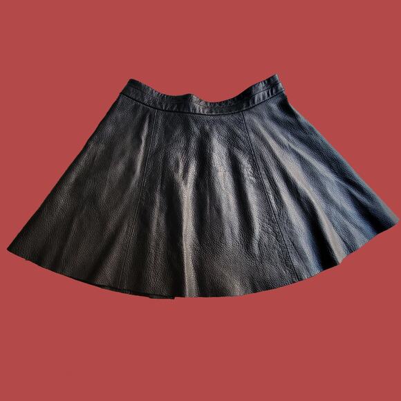 H&M Bonded Leather Mini Swing Skirt, Size 8/38 - Picture 2 of 7